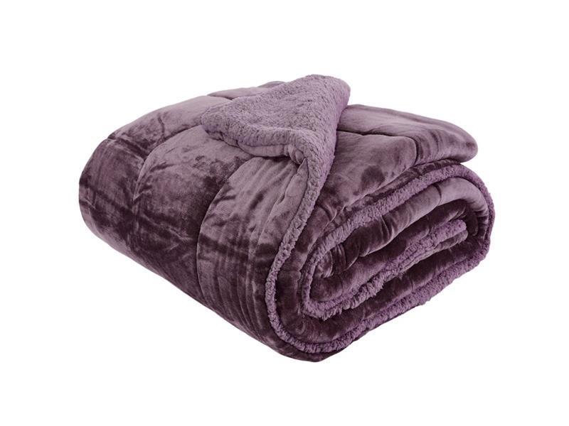 ΚΟΥΒΕΡΤΟΠΑΠΛΩΜΑ ΠΑΠΛΩΜΑ ΥΠΕΡΔΙΠΛΟ  220X240-FLAΝNEL-SHERPA LUSTER VIOLET