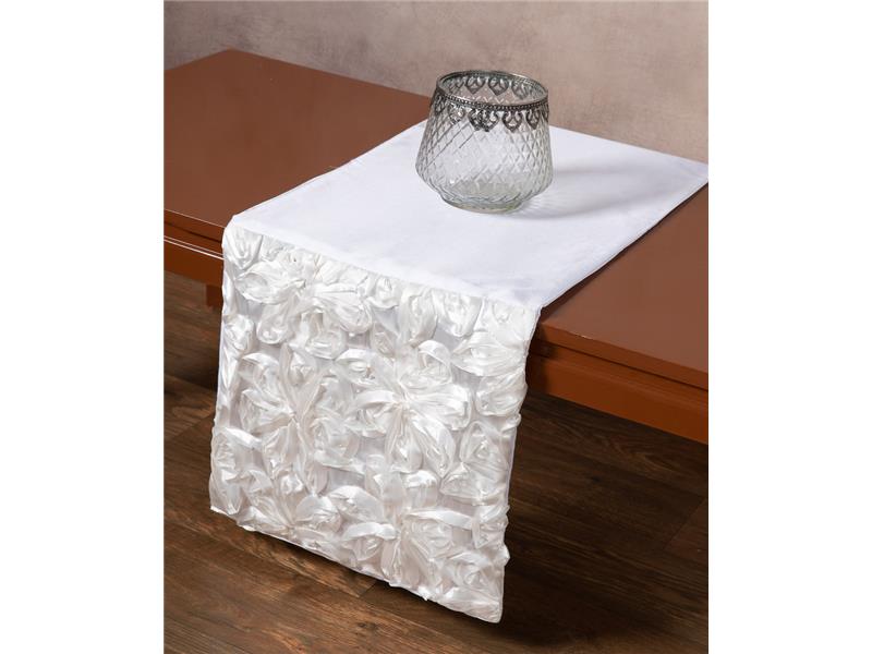 Σατέν τραβέρσα (35cm x 170cm) 1048 λευκή