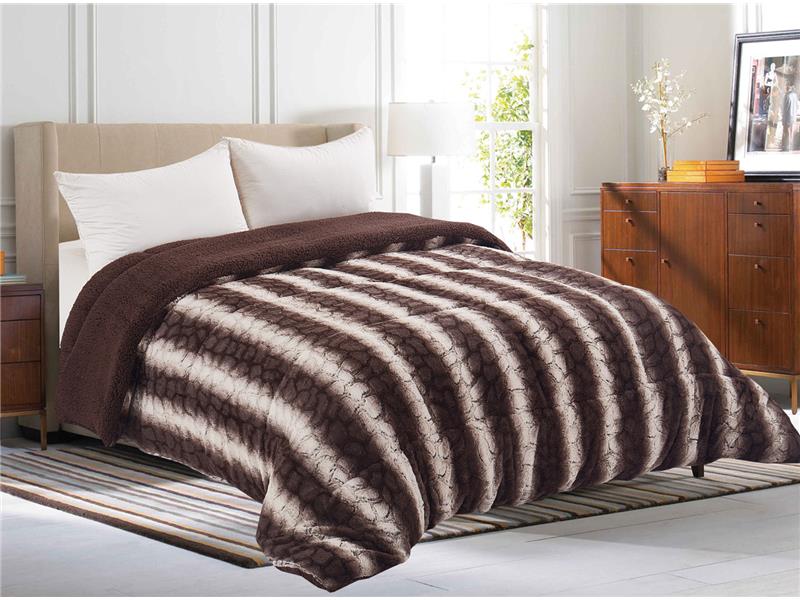 Κουβερτοπάπλωμα animal (220cm x 240cm) ανοιχτό καφέ