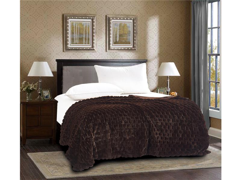 Διακοσμητικό γούνινο ριχτάρι mink (130cm x 160cm) καφέ