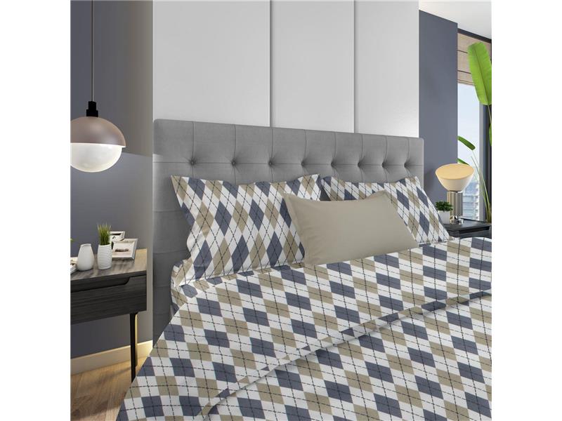 ΜΑΞΙΛΑΡΟΘΗΚΗ ΕΜΠΡΙΜΕ Diamond 327 50X70 Blue 100% Cotton Flannel