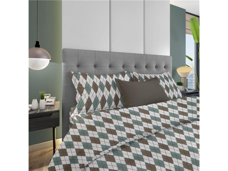 ΜΑΞΙΛΑΡΟΘΗΚΗ ΕΜΠΡΙΜΕ Diamond 329 50X70 Petrol 100% Cotton Flannel