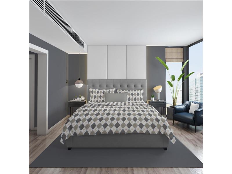 ΠΑΠΛΩΜΑΤΟΘΗΚΗ ΕΜΠΡΙΜΕ Diamond 328 220X240 Grey 100% Cotton Flannel