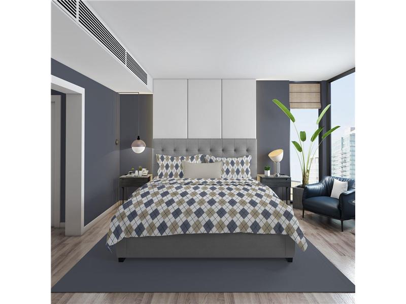 ΣΕΝΤΟΝΙΑ ΕΜΠΡΙΜΕ ΣΕΤ 4 τεμ Diamond 327 220X240 Blue 100% Cotton Flannel