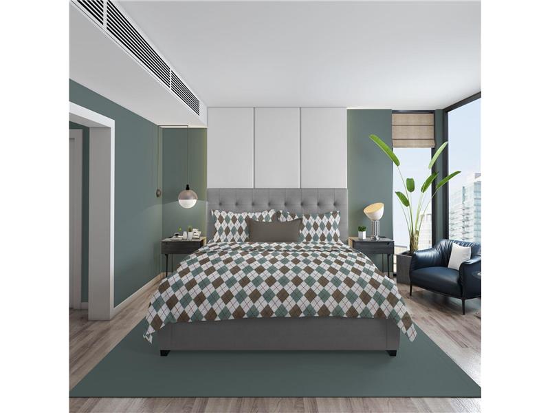 ΣΕΝΤΟΝΙΑ ΕΜΠΡΙΜΕ ΣΕΤ 4 τεμ Diamond 329 220X240 Petrol 100% Cotton Flannel