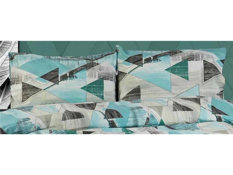 ΜΑΞΙΛΑΡΟΘΗΚΗ ΕΜΠΡΙΜΕ Geometrical 332 50X70 Petrol 100% Cotton Flannel