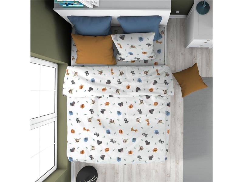 ΠΑΠΛΩΜΑΤΟΘΗΚΗ ΕΜΠΡΙΜΕ kids Zoo 29 160X240 White 100% Cotton Flannel