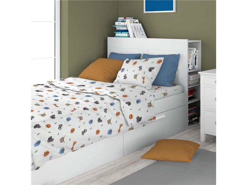 ΣΕΝΤΟΝΙΑ ΕΜΠΡΙΜΕ ΣΕΤ 3 τεμ kids Zoo 29 160X240 White 100% Cotton Flannel