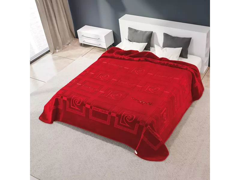 ΚΟΥΒΕΡΤΑ ΥΠΕΡΔΙΠΛΗ 220X240 PIERRE CARDIN NANCY 657  RED(34)