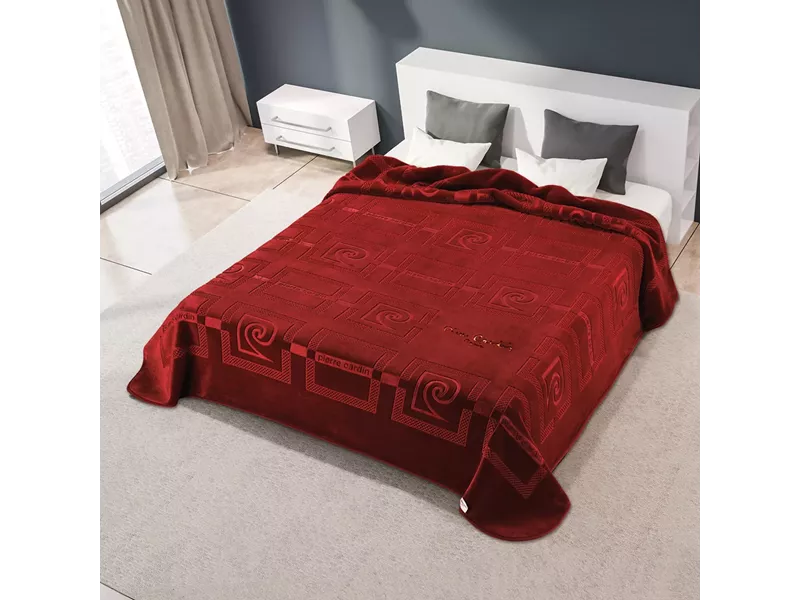 ΚΟΥΒΕΡΤΑ ΥΠΕΡΔΙΠΛΗ 220X240 PIERRE CARDIN NANCY 657  GRANATE(16)