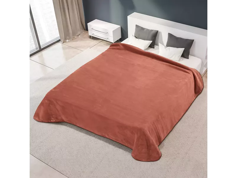 ΚΟΥΒΕΡΤΑ ΙΣΠΑΝΙΑΣ ΜΟΝΗ 160X220 BELPLA STER PLAIN CARAMELLO(2)