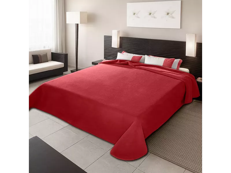 ΚΟΥΒΕΡΤΑ ΙΣΠΑΝΙΑΣ ΜΟΝΗ 160X220 BELPLA STER PLAIN RED(34)