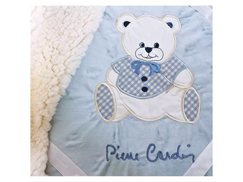 ΚΟΥΒΕΡΤΑ FLEECE/SHERPA ΑΓΚΑΛΙΑΣ 80X110 PIERRE CARDIN TEDDY BLUE
