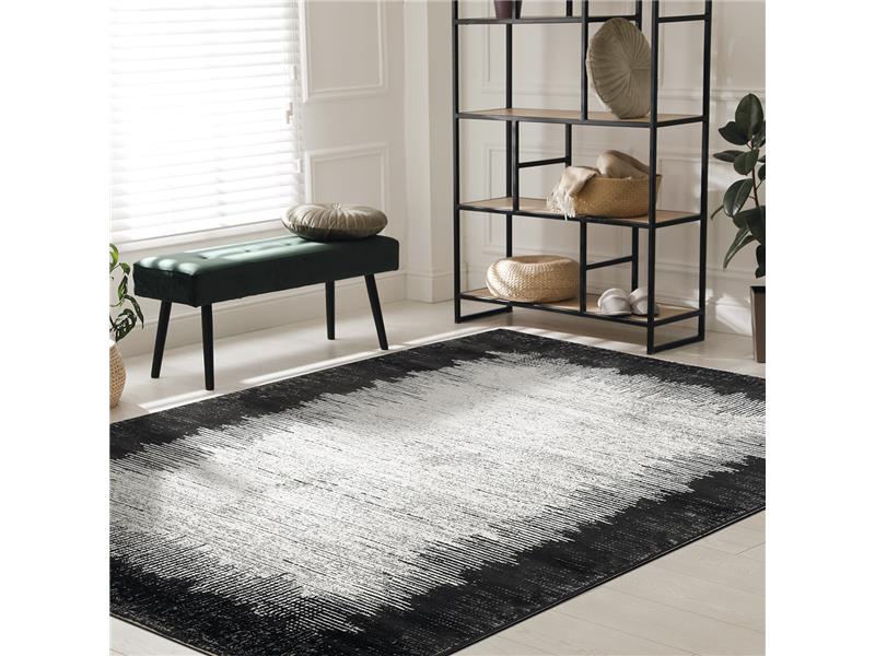 Χαλί Prestige Art 9321 Grey Black - Γκρι Μαύρο  