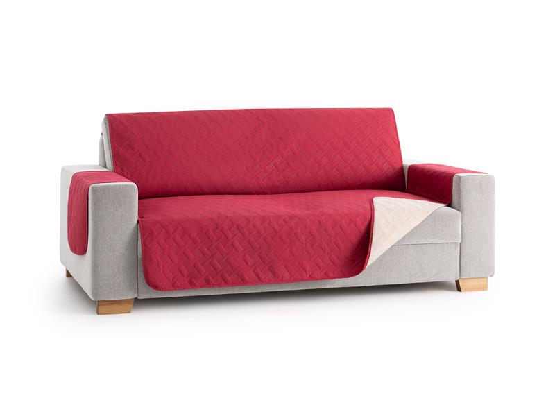 Αδιάβροχο Κάλυμμα Δίχρωμο Τριθέσιου Καναπέ Sumba Κόκκινο Μπέζ - MCDECOR
