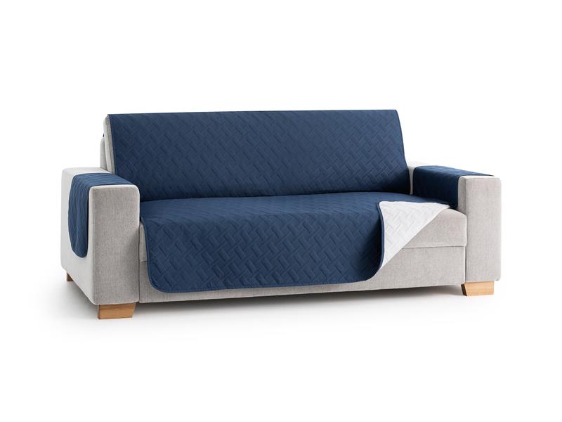 Αδιάβροχο Κάλυμμα Δίχρωμο Μεγάλου Τριθέσιου Καναπέ Sumba Μπλέ Ανοιχτό Γκρί - MCDECOR