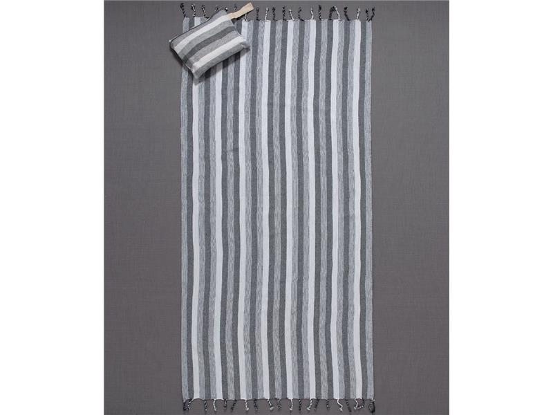 Pestemal με τσαντάκι sf03 (90cm x 180cm) σκούρο γκρί