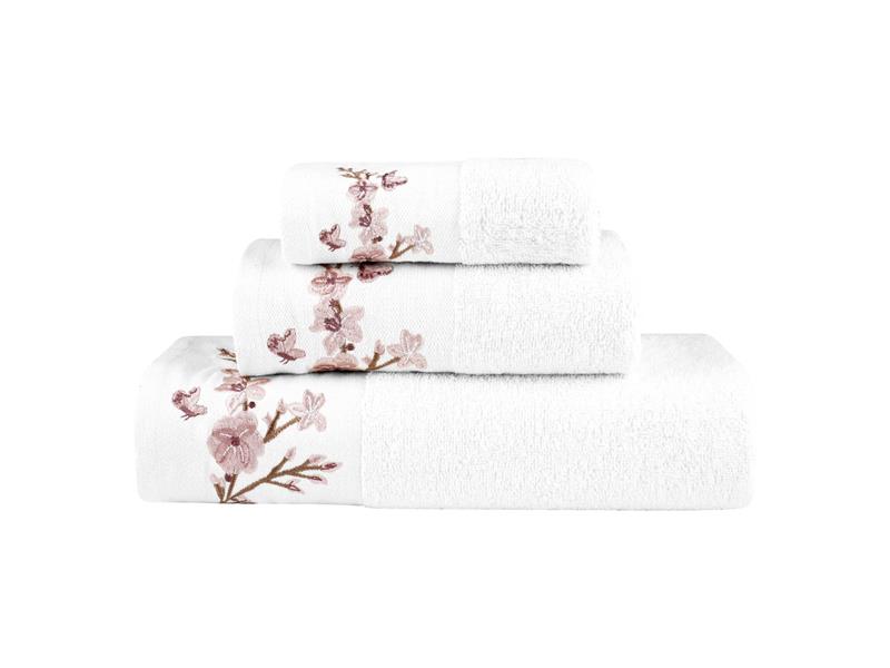 Πετσέτες Σετ 3ΤΜΧ Cherry Blossom Λευκό