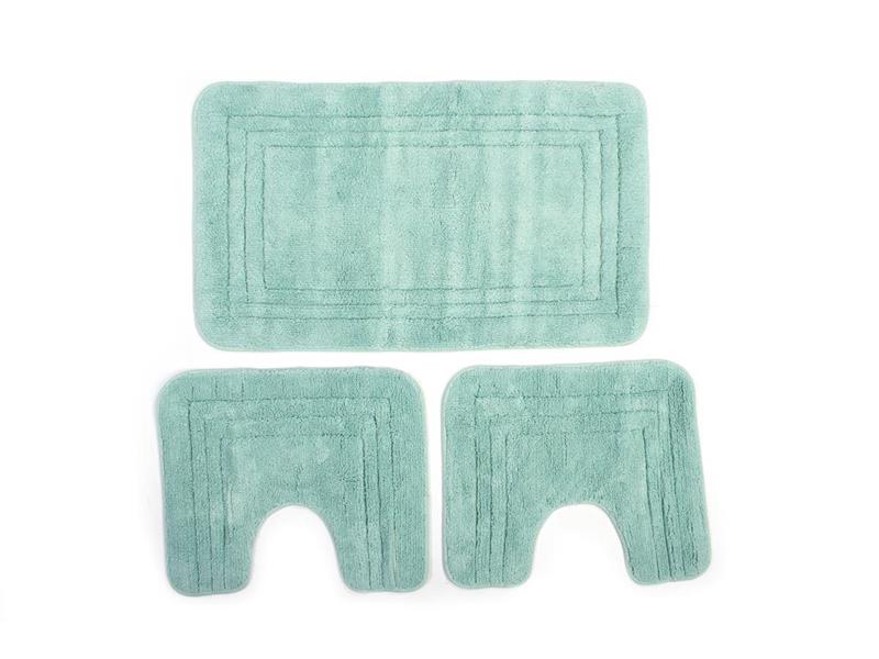 Πατάκι Μπάνιου Σετ 3 τεμ ZUCCHI 1τεμ 55X90, 2 τεμ 45X50 Light Aqua 100% Cotton