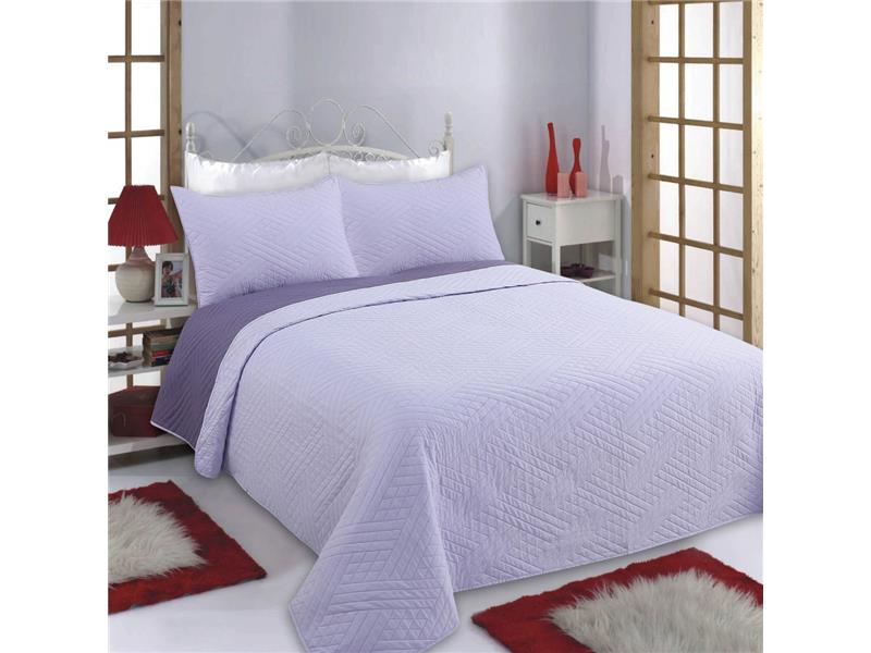 ΚΟΥΒΕΡΛΙ σετ (240cm x 260cm + 2 x 50cm x 70cm) DIAMOND lila/purple