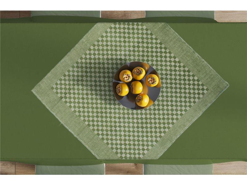 Καρέ Chequered 68X68 Green 50/50 Cott/Linen
