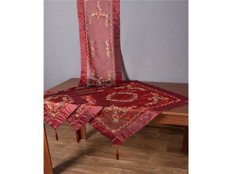 Τραπεζοκαρέ (130cm x 130cm) SL-0639 Μπορντώ