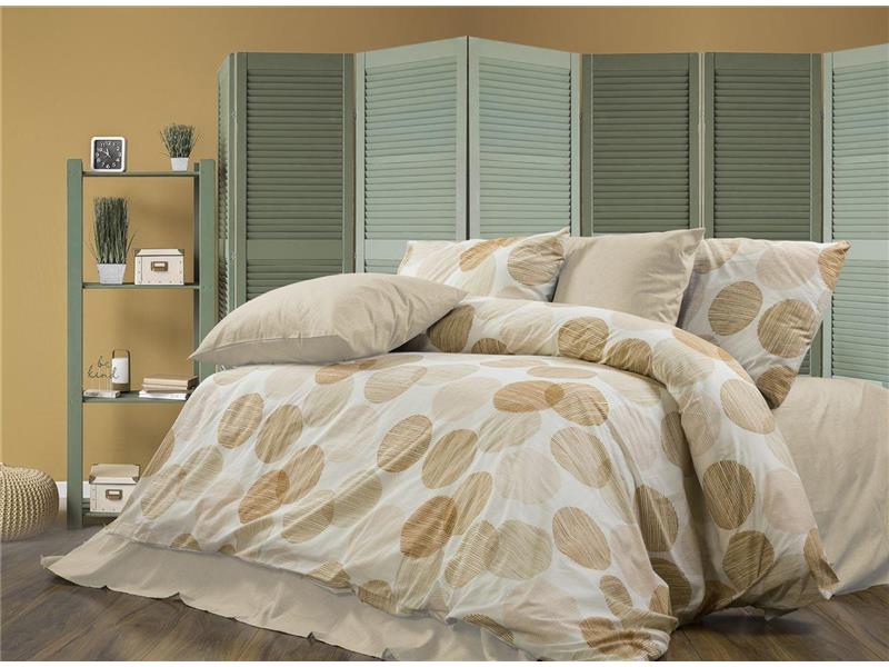 Παπλωματοθήκη Εμπριμέ Κοραλία 465 220X240 Beige 70/30 Cott/Pol