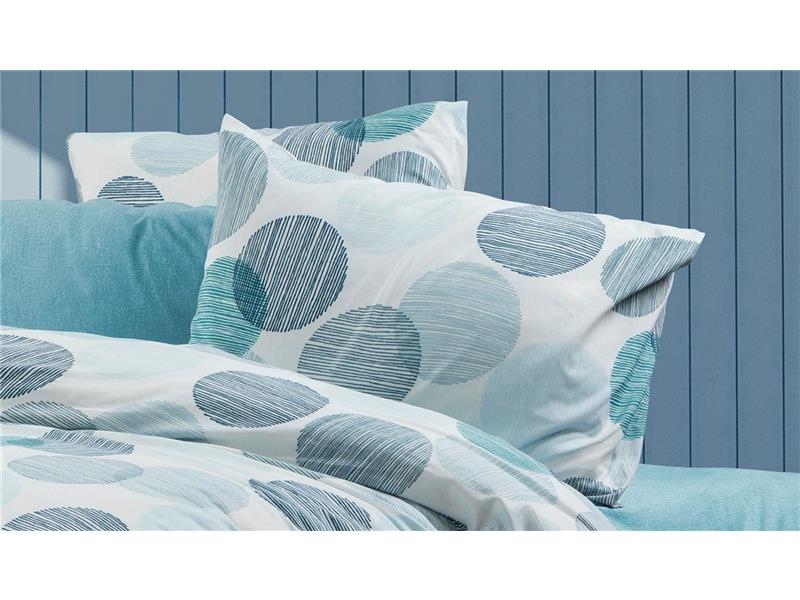 Μαξιλαροθήκη Εμπριμέ Κοραλία 467 50X70 Petrol 70/30 Cott/Pol