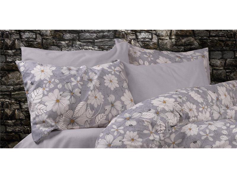 Μαξιλαροθήκη Εμπριμέ Ήρα 426 50X70 Grey 70/30 Cott/Pol.