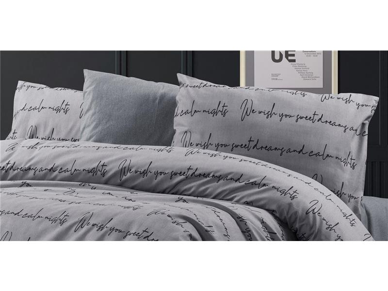 Μαξιλαροθήκη Εμπριμέ Αρίσβη 472 50X70 Grey 70/30 Cott/Pol