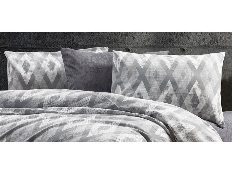 Μαξιλαροθήκη Εμπριμέ Ευδοξία 480 50X70 Grey 70/30 Cott/Pol