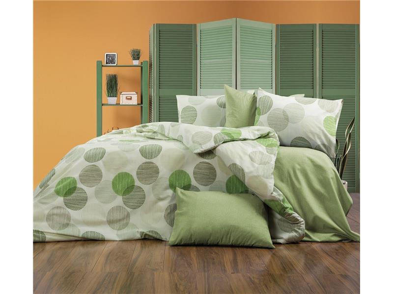 Σεντόνια Εμπριμέ Σετ 3 τεμ Κοραλία 468 160X240 Green 70/30 Cott/Pol