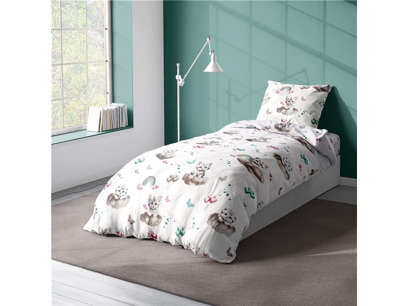 Παπλωματοθήκη Εμπριμέ kids Kitten 560 160X240 Petrol 100% Cotton