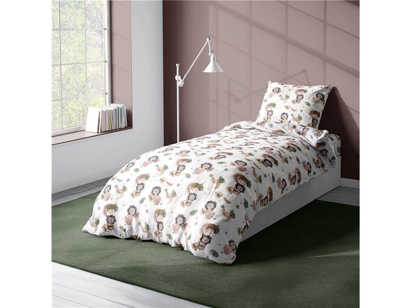 Παπλωματοθήκη Εμπριμέ kids Lion 532 160X240 Beige 100% Cotton
