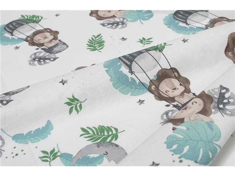 Σεντονάκι Λίκνου bebe Lion 533 80X110 Sky Blue 100% Cotton