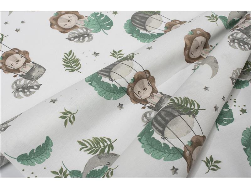 Σεντονάκι Λίκνου bebe Lion 534 80X110 Green 100% Cotton