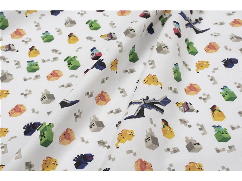 Σεντονάκι Λίκνου bebe Minecraft 565 80X110 White-Multi 100% Cotton