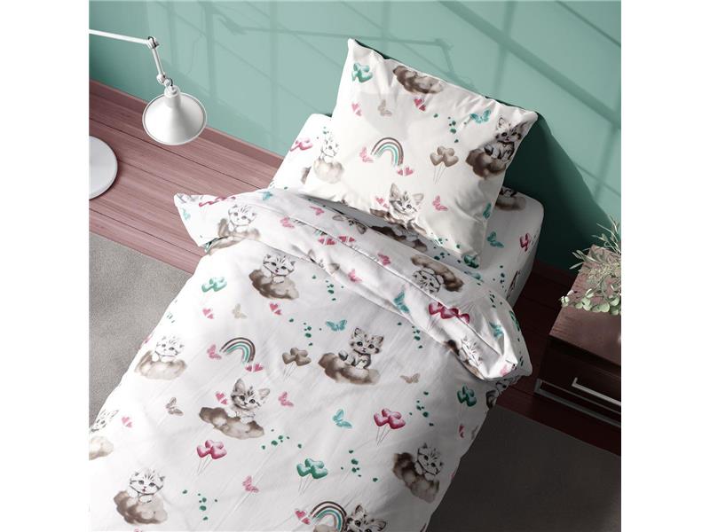 Σεντόνια Εμπριμέ Σετ 2 τεμ kids Kitten 560 160X240 Petrol 100% Cotton