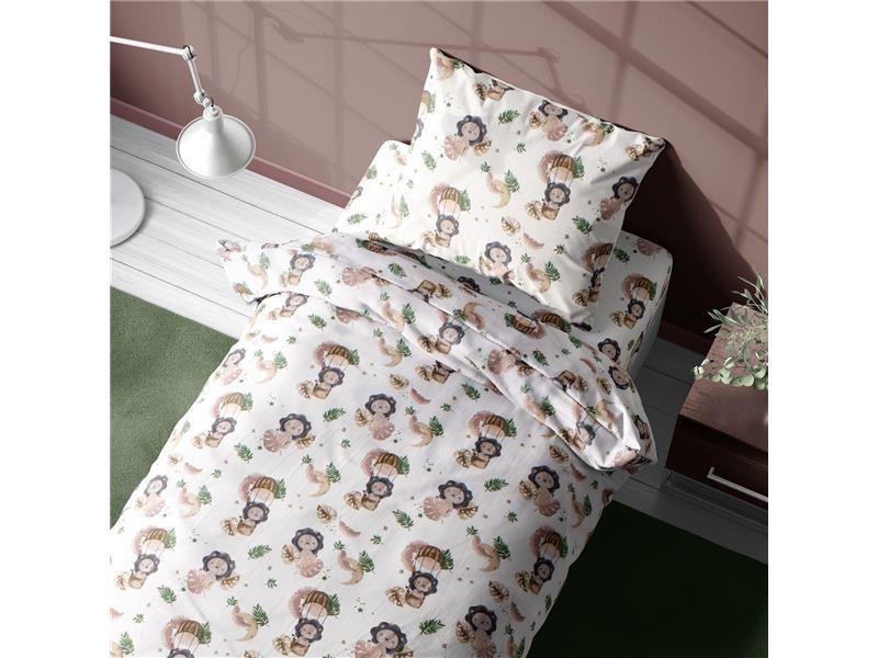 Σεντόνια Εμπριμέ Σετ 2 τεμ kids Lion 532 160X240 Beige 100% Cotton