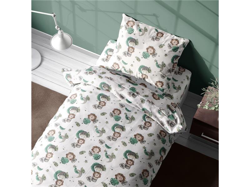 Σεντόνια Εμπριμέ Σετ 2 τεμ kids Lion 534 160X240 Green 100% Cotton
