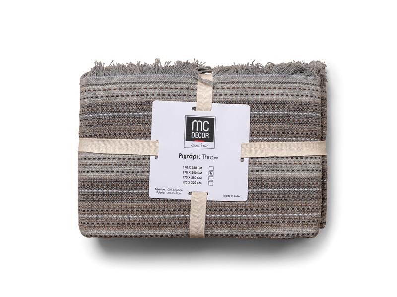 Ριχτάρι Τριθέσιου (170X280) Mcdecor 33001 LT.GREY - MCDECOR