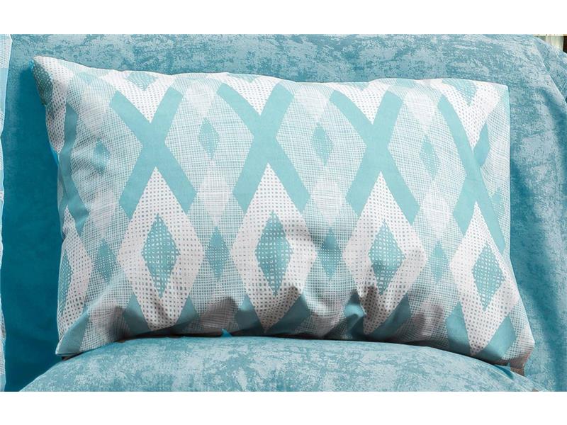 Μαξιλαροθήκη Εμπριμέ Ευδοξία 481 50X70 Sky Blue 70/30 Cott/Pol