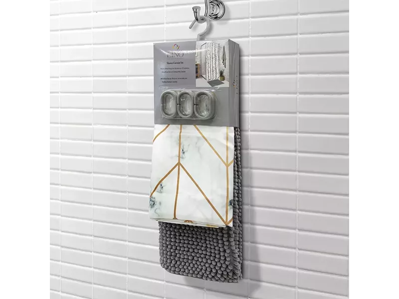 LINO ΚΟΥΡΤΙΝΑ ΜΠΑΝΙΟΥ MARMOR 180X200