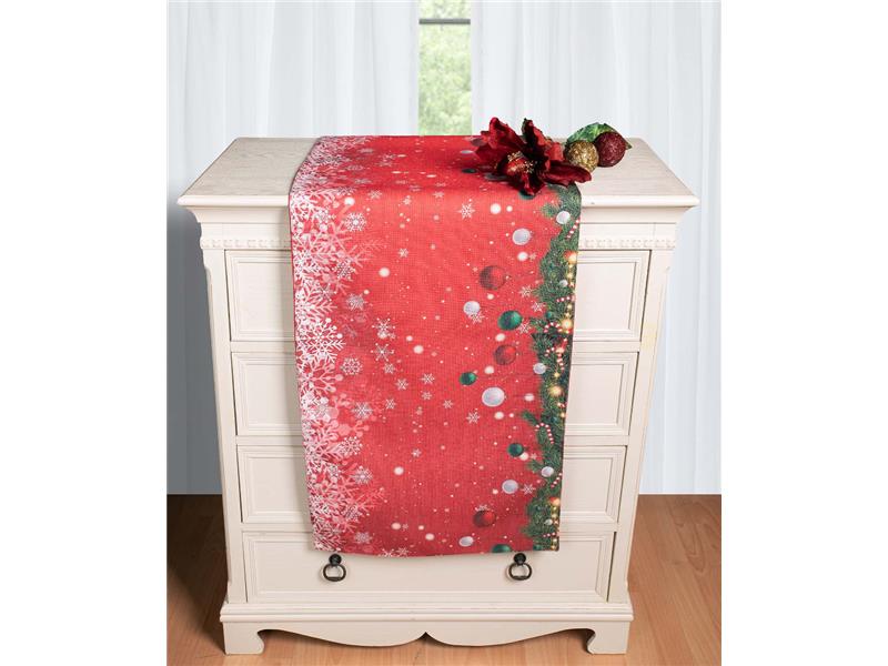 Χριστουγεννιάτικη Τραβέρσα με στάμπα (45cm x 170cm) ks2025-6