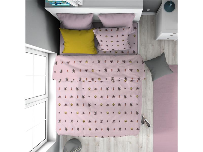 Παπλωματοθήκη Εμπριμέ kids Looney Tunes 39 160X240 Pink 100% Cotton Flannel
