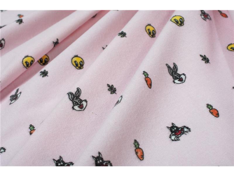 Σεντονάκι Λίκνου bebe Looney Tunes 39 80X110 Pink 100% Cotton Flannel