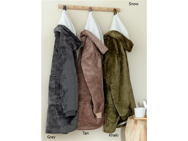 Κουβέρτα με μανίκια και κουκούλα με sherpa Palamaiki Huhu/2