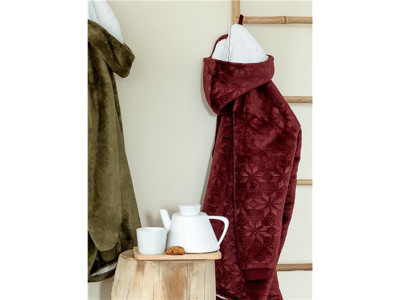 Κουβέρτα με μανίκια και κουκούλα με sherpa Palamaiki Huhu/2 Snow