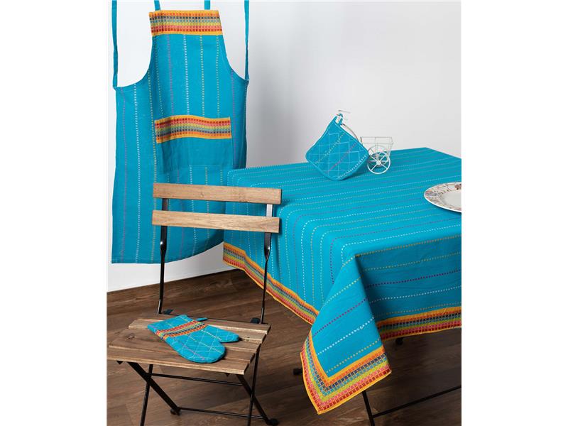 τραπεζοκαρέ (140cm x 140cm) moda ριγέ σιέλ