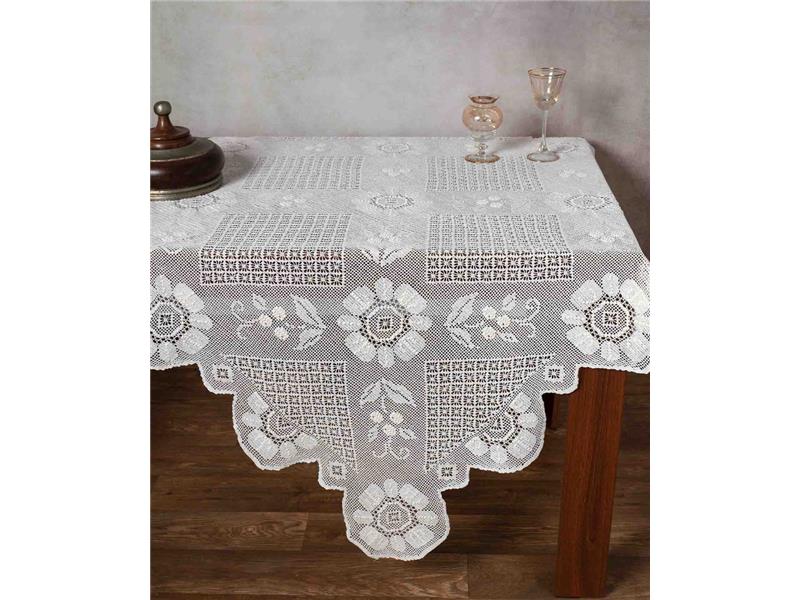 Μερσεριζέ πλεκτό τραπεζοκαρέ 4567 (140cm x 140cm) μπέζ